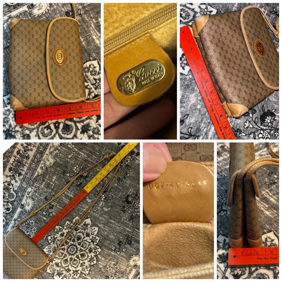 Gucci AUTHENTIC Vintage Tan Micro GG Monogram Small Crossbody Bag Purse - Picture 11 of 16